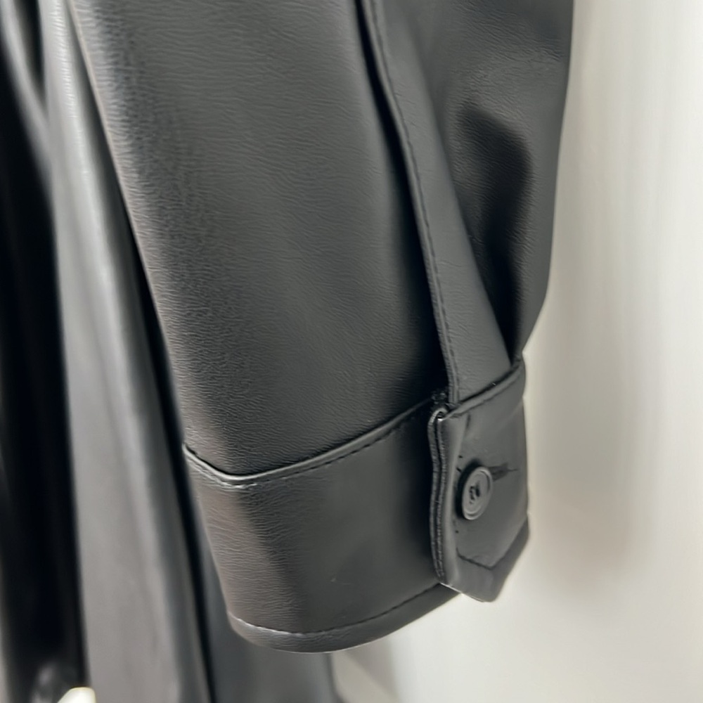 NWT French Connection Patti Long Sleeve Faux Leather Shirtdress - Picture 8 of 12
